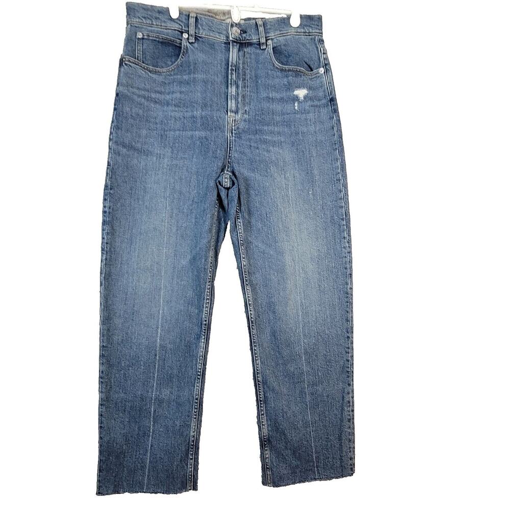 Everlane Way High Jeans Womens 30 Regular Distressed Blue Organic Cotton NWT